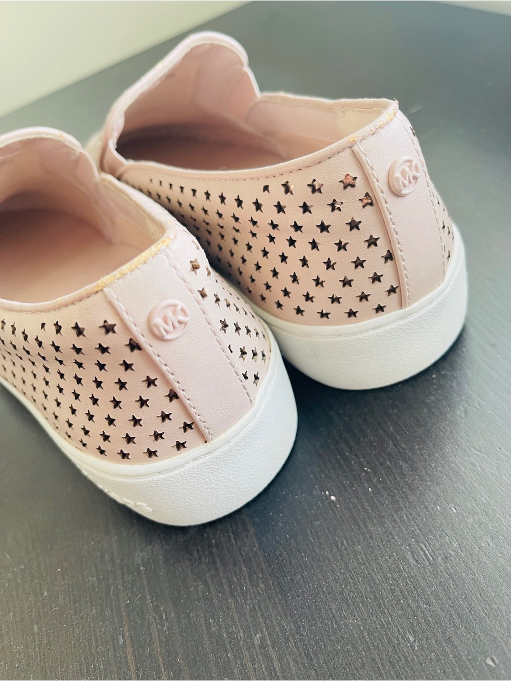 Michael Kors Pale Pink Perforated Slip-On Sneakers - Picture 2 of 5